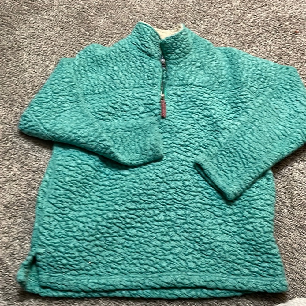 Live Oak Brand Sherpa Women’s Medium Teal Green‎ Pullover quarter zip jacket.
